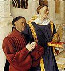 Famous Diptych Paintings - Etienne Chevalier With St. Stephen (panel of the Melun Diptych)